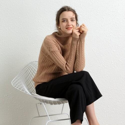 100% Merino Wool Cashmere Sweater Women Turtleneck Long Sleeve Warm Ladies knitted Autumn Winter Jumper Pullover Vintage Sweater