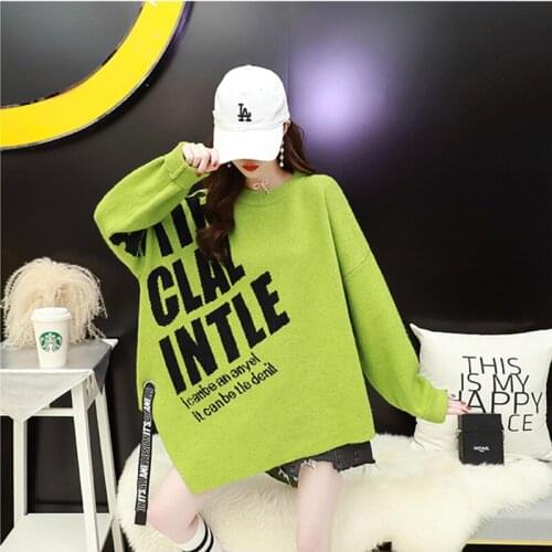 Irregular Pullover Sweater Womens 2020 New Autumn Winter Korean Fashion Loose All-Match Lazy Wind knitting Sweaters Female A323