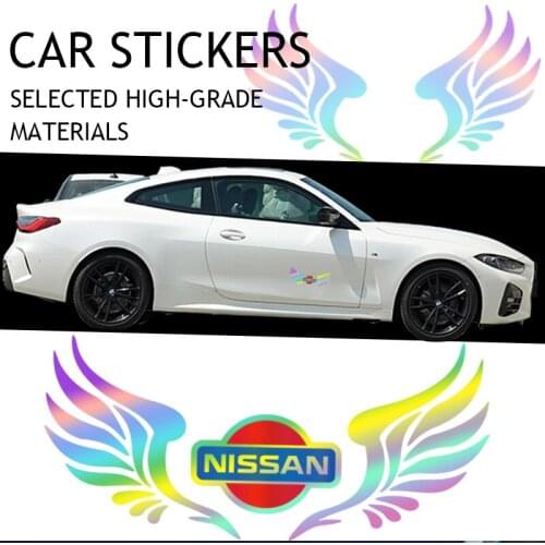 1pcs Car Colored Wings Sticker Rear Glass Occlude Scratches For Nissan Qashqai Patrol X-trail Tiida Navara Juke Teana Skyline