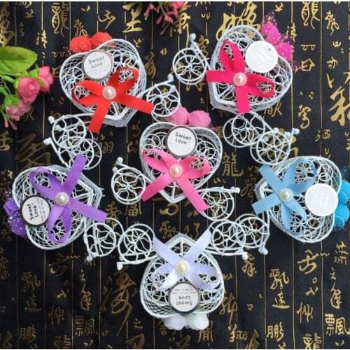 100pcs New fashion Europe iron carriage candy box, baby favor Love candy box, wedding candy box free shipping