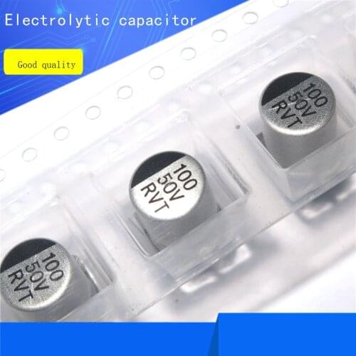 100pcs SMD 100uf 50V 5*5 Electrolytic capacitor