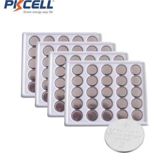 2000Pcs PKCELL Lithium Coin Cell Button Battery CR2016 75MAh Apply to remote control/electronic meter