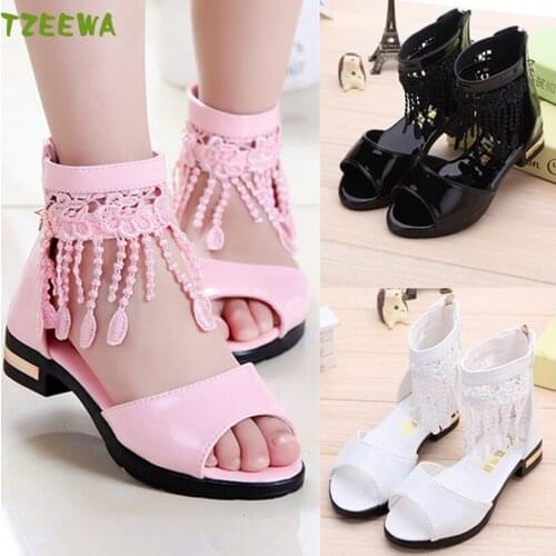 2019 Summer Girl Flat Shoes Fashion Girl Sandals Boot Princess Chaussure Enfant Fille Candy Color Girl Sandalen
