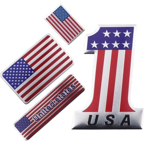 3D Alloy Metal US The United States American National Flag Badge USA Flag Emblem Car Sticker Motorcycle Decal Decoration