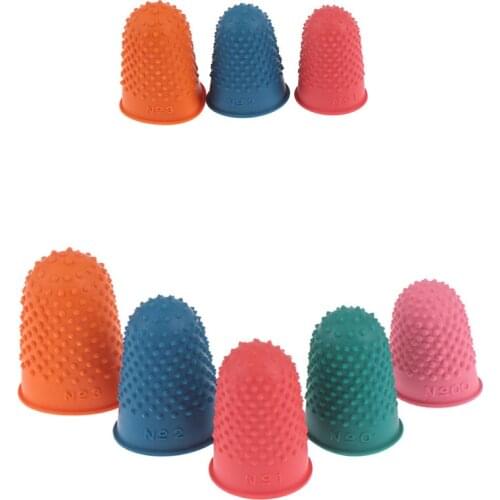 5Pcs/lot Anti-Slip Protect Fingertip Sewing Protector Counting Quilter Rubber Thimble Needlework Finger Tip Drop Shipping