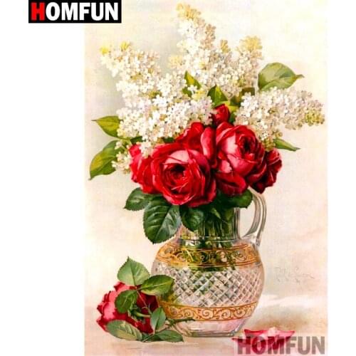 HOMFUN Full Square/Round Drill 5D DIY Diamond Painting "Flower landscape landscape"Embroidery Cross Stitch 3D Home Decor A10280