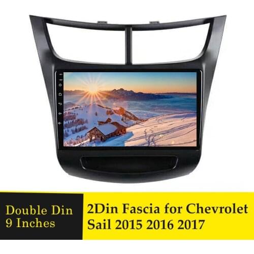 9 inches Double Din Car Radio Fascia for Chevrolet Sail 2015 2016 2017 Stereo Dashboard Installation Trim Kit Frame Bezel Panel