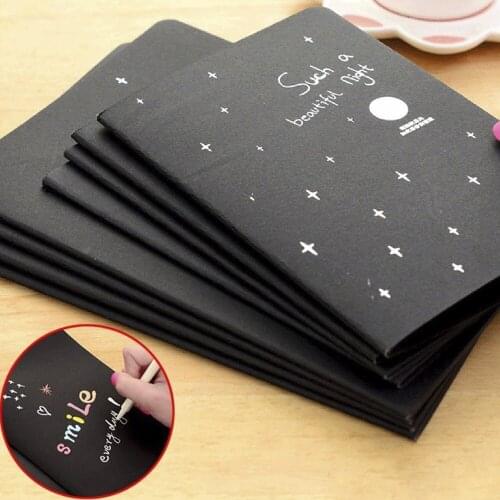 Black Paper Sketch Book Paint Drawing Writing Diary DIY Craft Graffiti Notebook