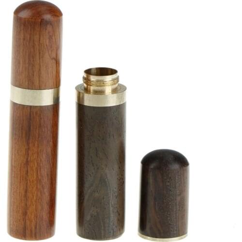 1Pc Wood Pill Box Cases Capsule Case Pearwood Handmade Craft Blackwood/Rosewood Outdoor Home Supplies