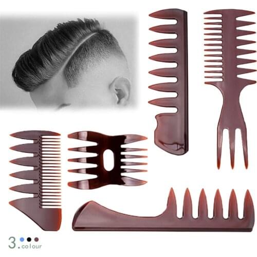 5pcs/Lot Double Side Tooth Combs Fish Bone Shape Hair Brush Barber Hair Dyeing Cutting Coloring Brush Man Hairstyling Tool