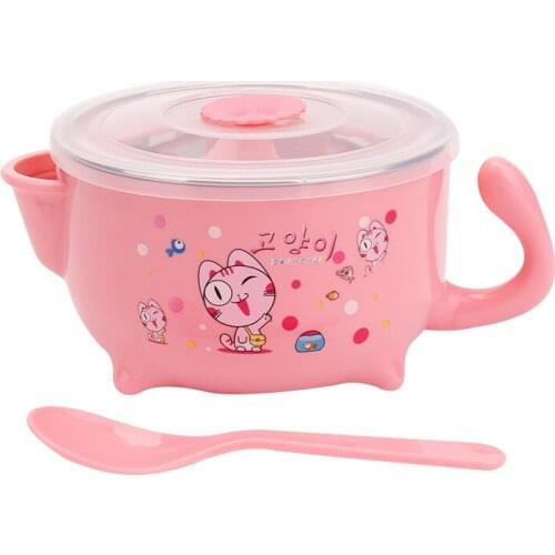 Insulation Baby Dishes Injection Water Thermos Bowl 304 Stainless Steel Baby Feeding Bowls Portable Kids Children Tableware