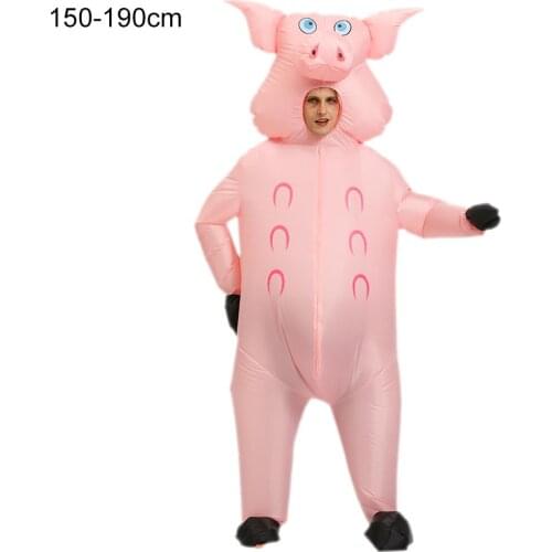 Halloween Costume Pink Pig Inflatable Costume Polyester Waterproof Breathable Jumpsuit Christmas Halloween Prop Clothing