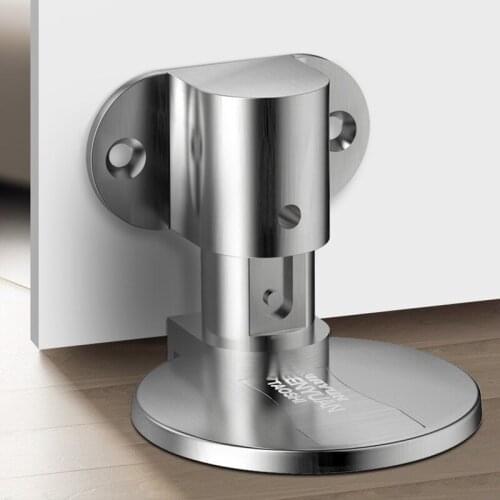 Zinc Alloy Magnetic Door Stopper Non-Punch Wind-Proof Floor Door Stop Bedroom Anti-collision Fixator Furniture Hardware Supplies