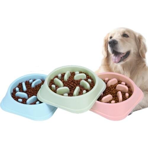 Pet Food Bowls Dog Slow Feeder Bowl Cats Trainning Anti-Gulping Lick Prevent Obesity Slow Down Eating Dish Dog Supplies E9