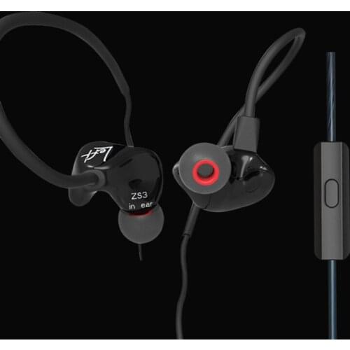 Earphone KZ ZS3 Ergonomic Detachable Cable Headset In Ear earphones Stereo Noise Cancelling HiFi Music Sports Earbuds