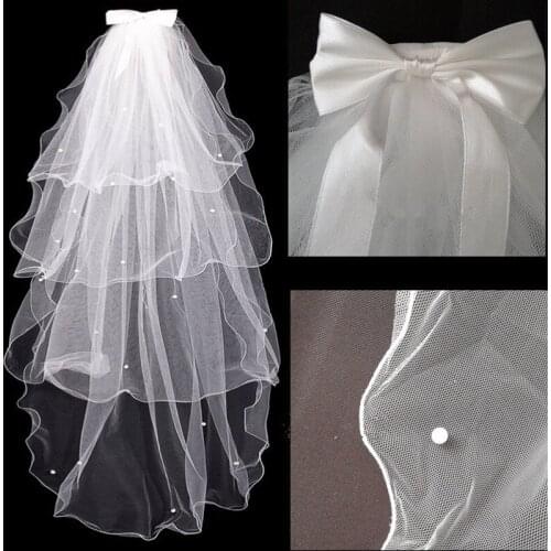 Cheap Real Photos Ivory Wedding Veil Short Bridal Veil Head With Comb Wedding Accessories Hot Sell