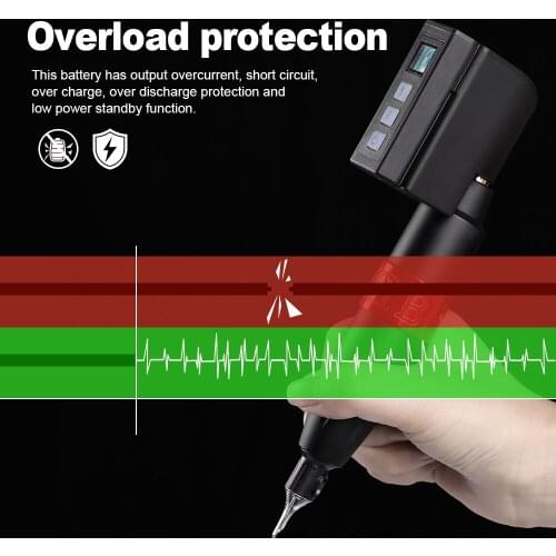 2019 New LCD Display Wireless Tattoo Power Supply Battery Pack for Tattoo Pen Machines with DC wirless connect and RCA connect