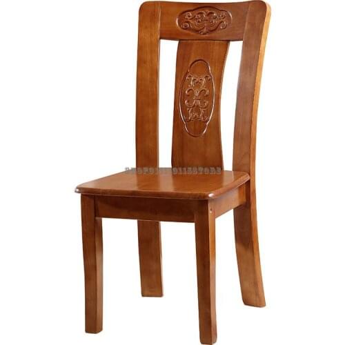 All Solid Wood Dining Chair Modern Chinese Thickened Antique Dining Table Chair Hotel Home Back Chair Log Stool