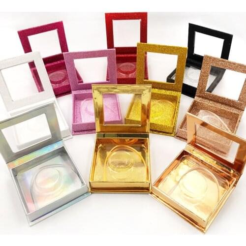 Bulk 20/pack wholesale false eyelash packaging box lash boxes packaging custom logo faux mink lash fake strips square case empty