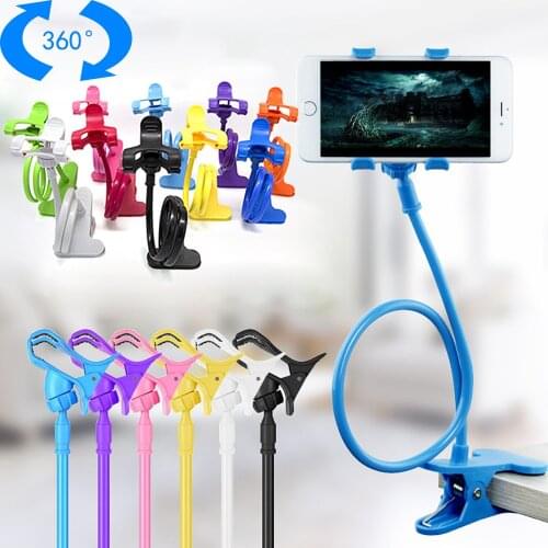Long Flexible 360 Clip Mobile Cell Phone Holder Multiple Colorful Lazy Bed Desktop Bracket Mount Stand for IPhone for Samsung