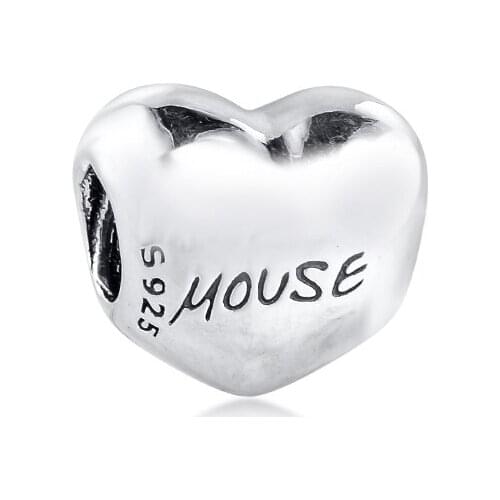 Fits For Pandora Bracelets Mouse Signature Charms 100% Sterling Silver Jewelry Beads Free Shipping