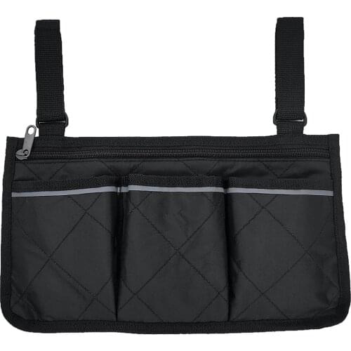 Portable Walker Bag Rollator Organizer Pockets Wheelchair Scooter Stroller Side Bag for Sundries Wallet Snacks Storage