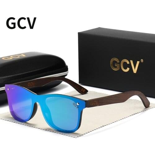 GCV Natural Wooden Photochromic Sunglasses Men Polarized Fashion Sun Glasses Original Wood Oculos De Sol Masculino