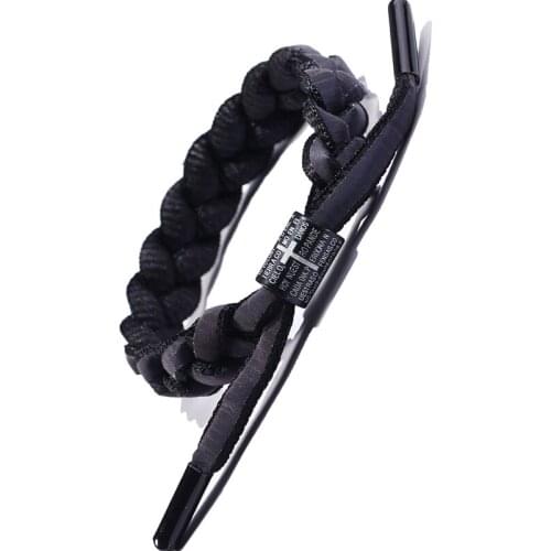 Reflective Woven Cross-Scripture Bracelet Gradient Fluorescent Couple Hand Rope Bracelets Women Men Jewelry Chain Gift