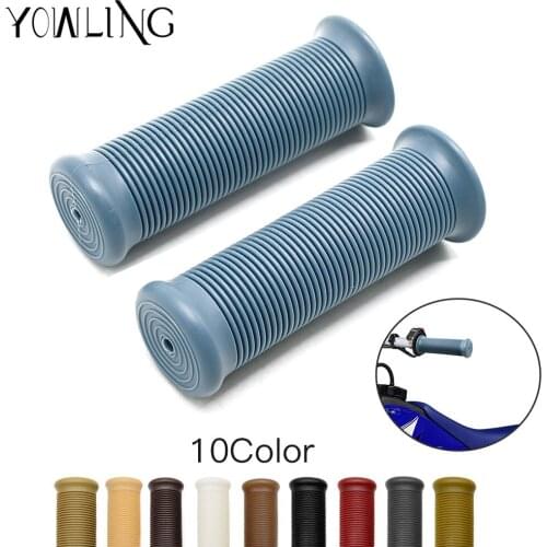 7/8" Comfort Motorcycle Hand Grips Cool Brown Motorcycle Handlebar for Cafe Racer Bobber Universal Soft Rubber
