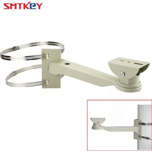 SMTKEY Universal Surveillance Pole Mounting Bracket For CCTV Camera Outdoor Housing Bracket With Ring For Pipe Lam Post Mount