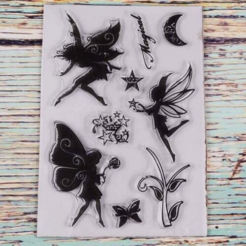 Magical fairy Transparent clear stamp for DIY Scrapbooking/Card Making/Kids Christmas Fun Decoration Supplies