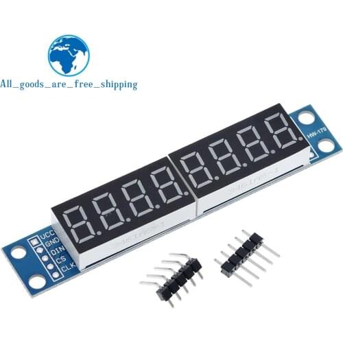 TZT MAX7219 CWG 8-Digit Digital Tube Display Control Module Red Three IO for Arduino