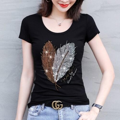 Plus Size 4XL T-shirt Women Tops Summer Camisetas Mujer diamond Short Sleeved Tee Shirt Female T Shirt XXXXL Vetement Femme 2021