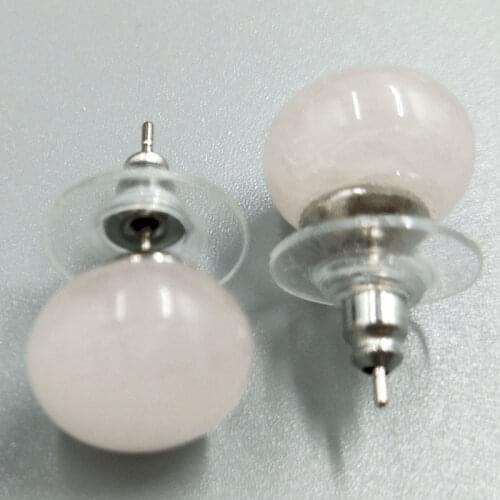 Free Shipping Women Fashion Jewelry 12mm Pink Crystal Round Beads Stud Earrings C5216