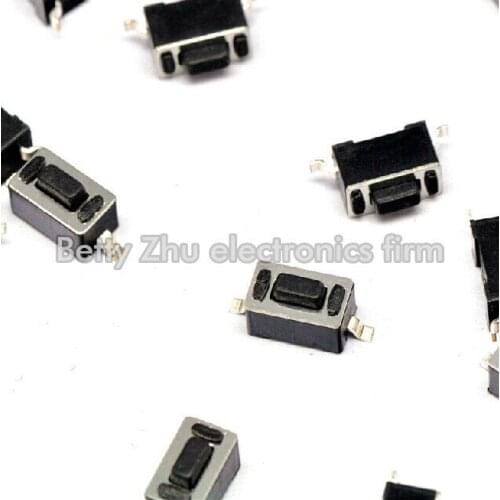 1000PCS/LOT 3 * 6 * 4.3MM SMD Tact Switch 2 feet black patch