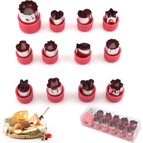 12Pcs/Set Stainless Steel Cookie Biscuit DIY Mold Star Heart Animal Flower Shape Fruit Cutter Baking Mould Tools