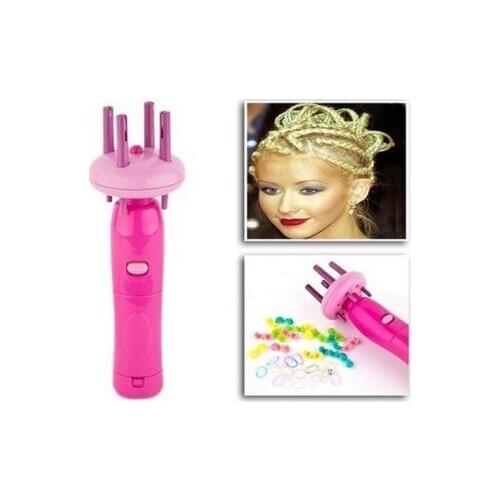 12pcs/lot Pink Braid X-press Quick Braiding Automatic Hemp Head Knitting Machine Ponytail Goddess Hair Accessories HA541