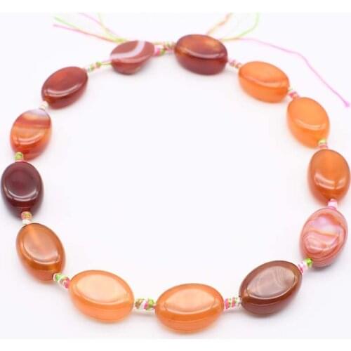 2 strands/lot 16X22-17x25mm Natural smooth Orange agate oval stone Loose Beads 15.5 Inch