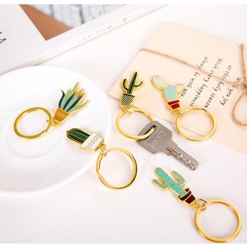 2019 Fashion Cute Cactus Plant Keyring Purse Handbag Phone Car Key Chains