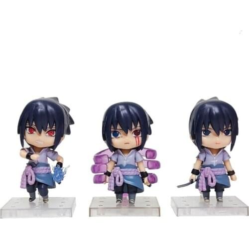 3pcs/set Japan Anime Uchiha Sasuke Cute Mini PVC Action Figure Figurine Toy Model Statue New No Box