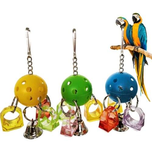Dorakitten 3Pcs Parrot Hanging Ball Toys Bite Resistant Ring Bird Bite Ball Parrot Hanging Toy Pet Supplies Random Color
