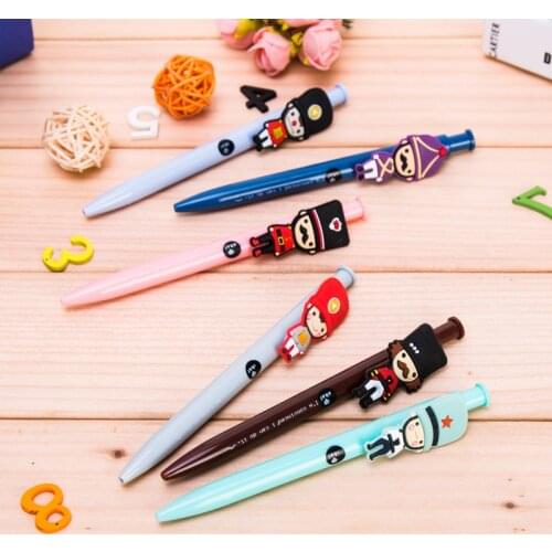50PCS Creative Cartoon Stationery Lovely British Soldiers Press Ballpoint Pen Office Accessories Stationery
