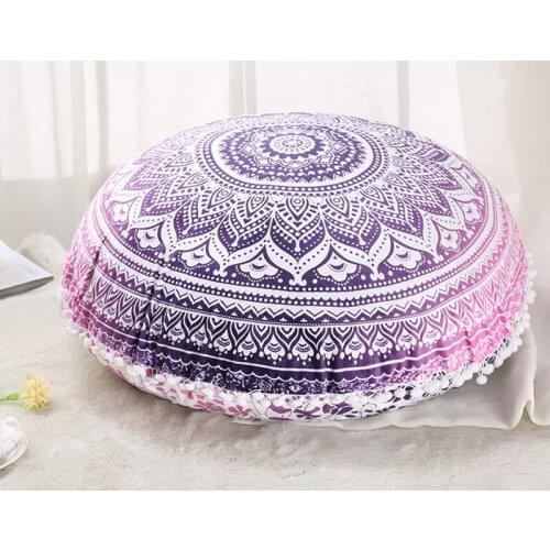 53Colorful Mandala Floor Pillows Ottoman Round Bohemian Meditation Cushion Pillow Pouf50