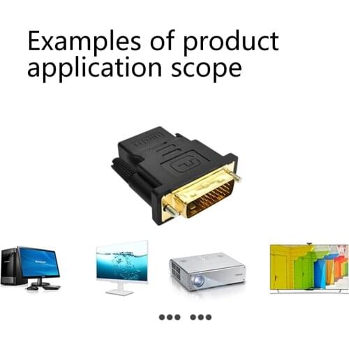 DVI to HDMI-compatible Adapter Bi-directional DVI D 24+1 Male Cable Connector HDMI-compatible Converter HDTV Projector