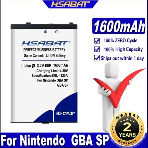 HSABAT 1600mAh Top Battery for Nintendo Gameboy Advance GBA SP GBASP Batteries