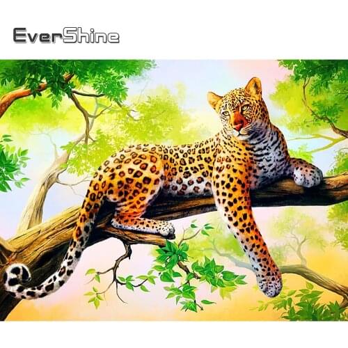 EverShine Diamond Painting Full Square Cheetah Rhinestone Cross Stitch Diamond Embroidery Sale Animal Pattern Mosaic Kit Decor