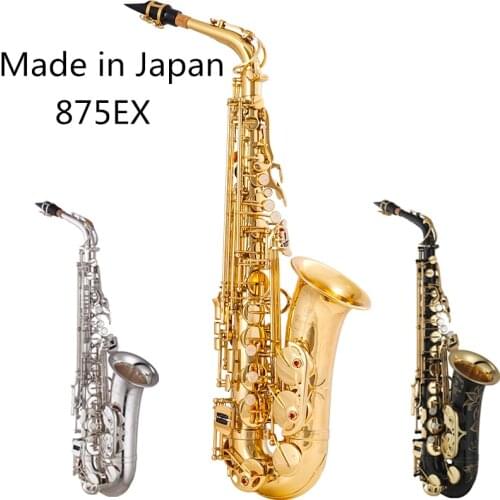 Japonya'da yapılanEb Alto Saxophone Brass Lacquered Gold E Flat Sax 875EX Key Type Woodwind Instrument high quality In stock