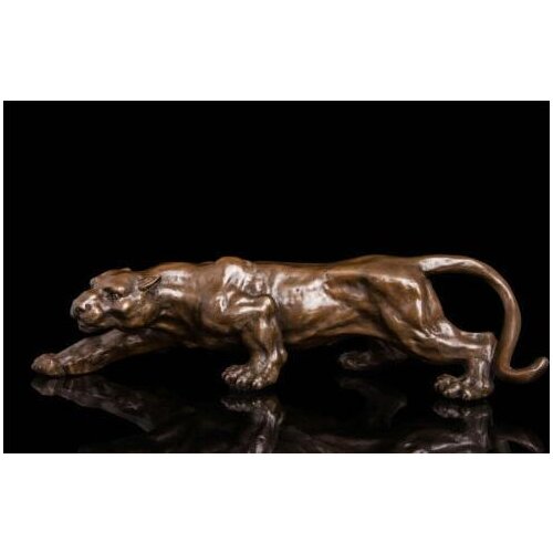 Art Deco Sculpture Jaguar Panther Animal Predator King Of Bronze Statue++++Free Shipping
