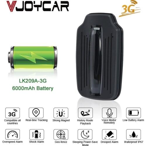 3G Car GPS Tracker LK209A-3G 6000mAh Long Standby Magnet Vehicle GPS Asset Locator Waterproof Shock Drop Alarm Free Web APP