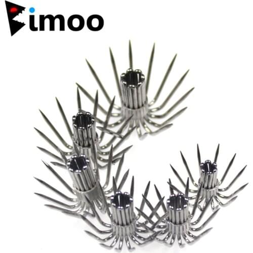 Bimoo 20PCS #2 ~ #4.5 Squid Jig Hook Wood Shrimp Jig DIY Umbrella Hooks
